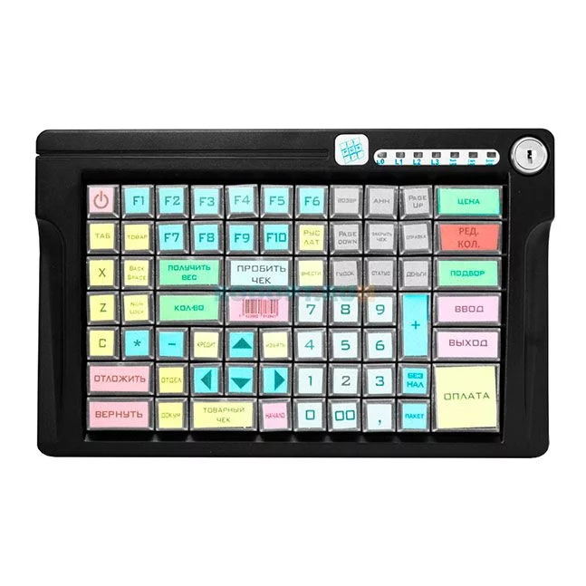 Программируемая клавиатура POSUA LPOS-084-Mxx с ключом (PS/2) black