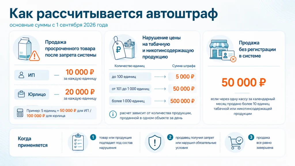 Как рассчитывается автоматический штраф за нарушение маркировки